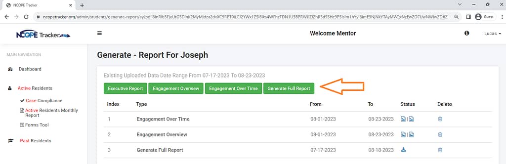 2 - Click on the Report You Wish to Run